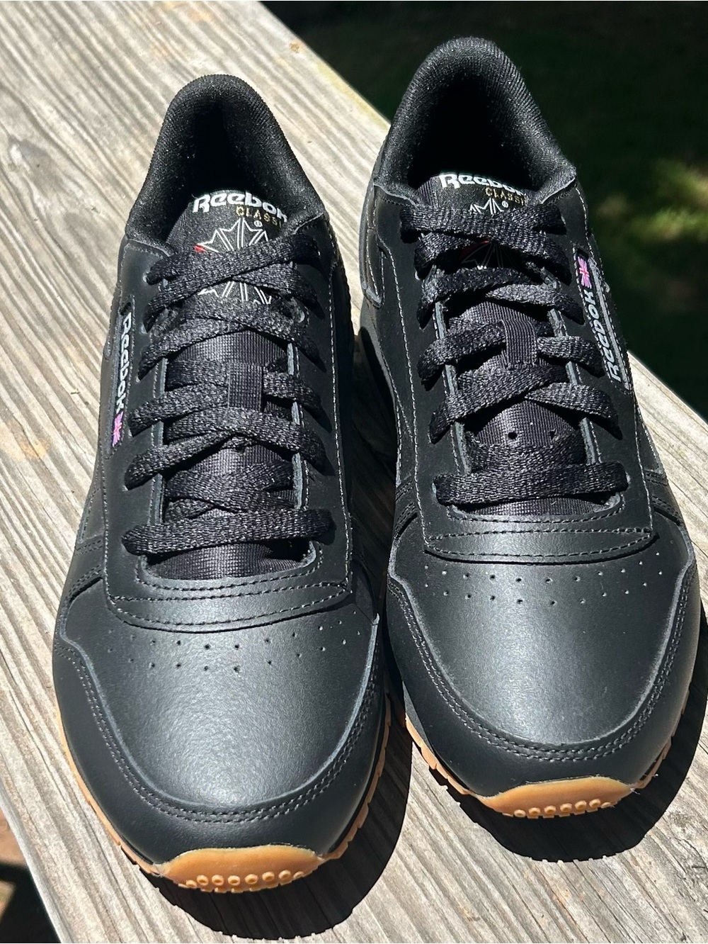 Reebok Men's Black Sneakers with Gum Outsole
